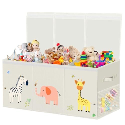 VERONLY Caja de almacenamiento plegable para niños, 130 l, beige