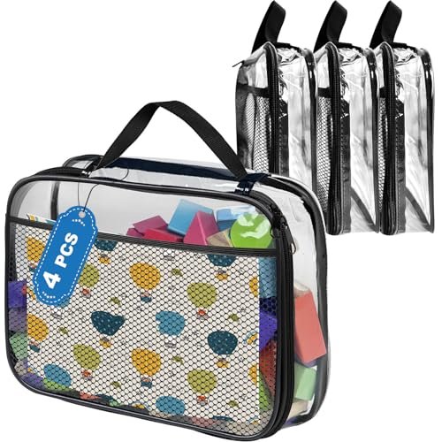 Juego de 4 Bolsas de Almacenamiento de PVC para Juguetes - 34x6.6x27cm